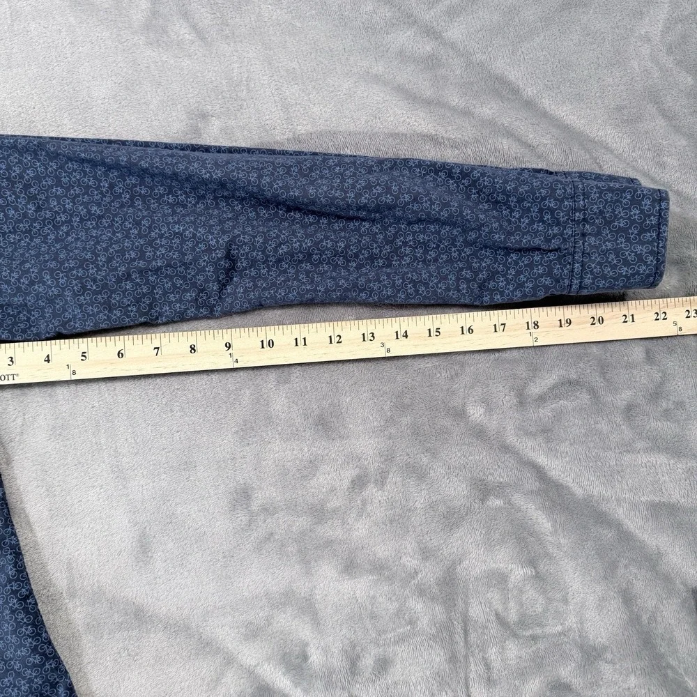 Abercrombie & Fitch Muscle Fit Shirt Mens Medium Blue Bicycle Print LS ID1396